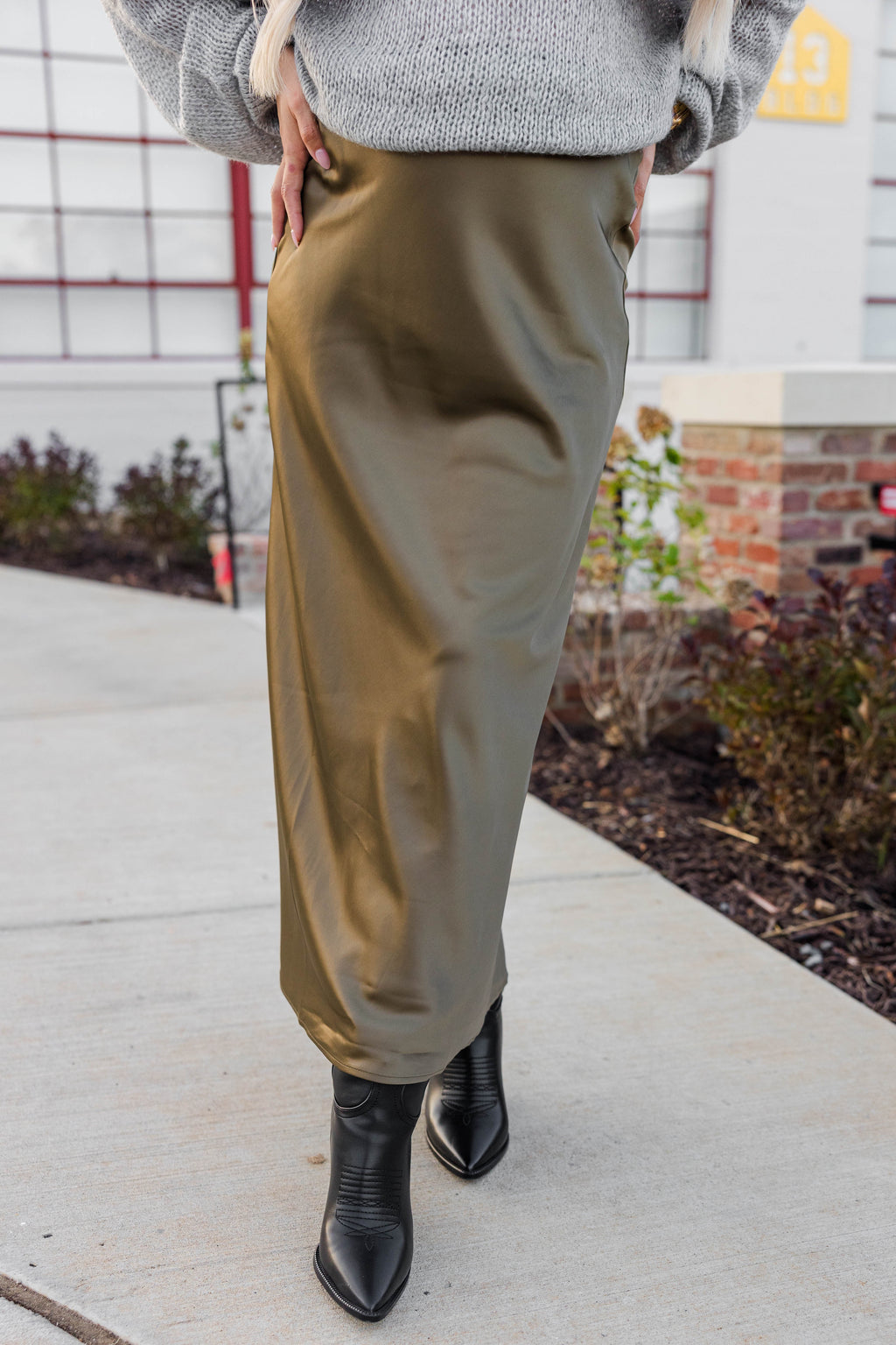 Hazy Maxi Skirt Olive
