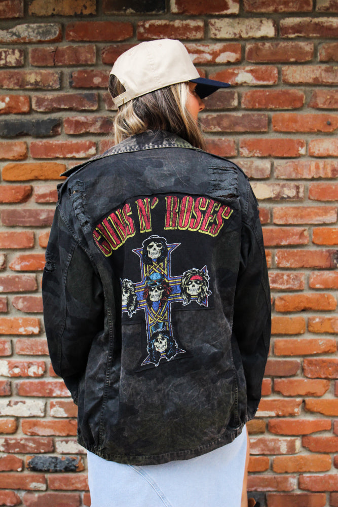 Guns N Roses Acid Wash Camo Jacket