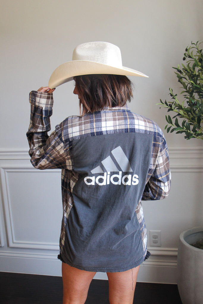 Adidas Tee Flannel Trendy and Tipsy