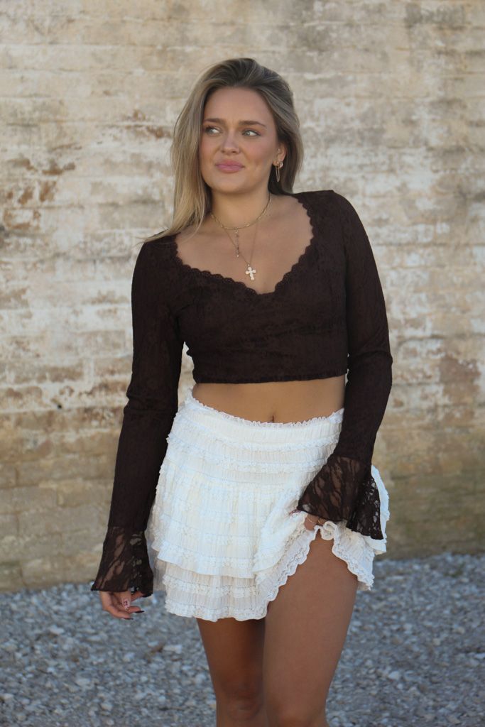 Espresso Lace Top – Trendy and Tipsy