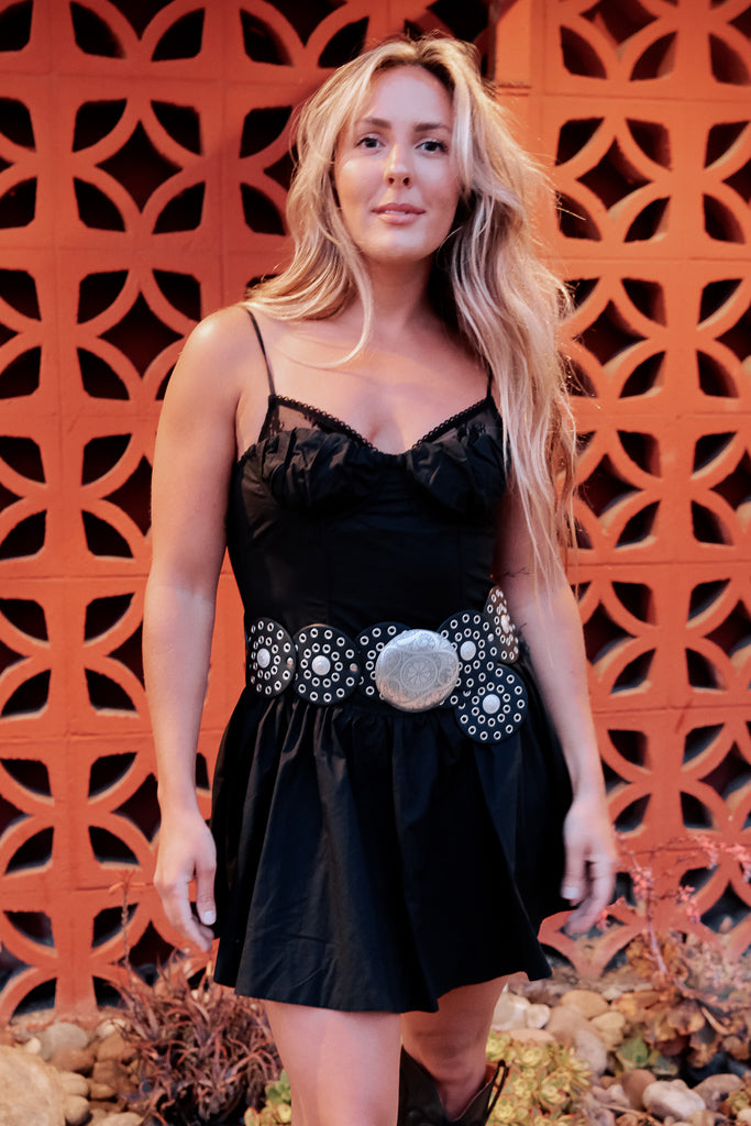 silver belt for black dress Siesta Black and Silver Belt - XS/S Size - Women's Accessories main image 1