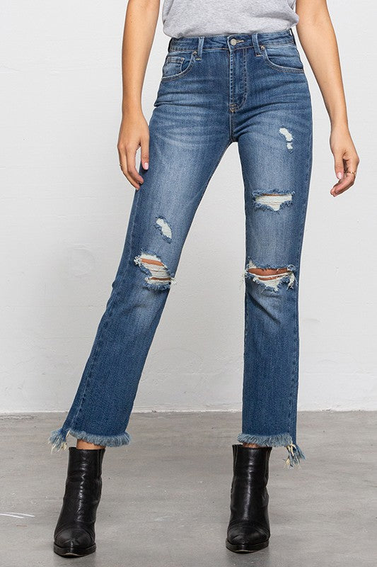 High Waisted Frayed Jeans – Trendy and Tipsy