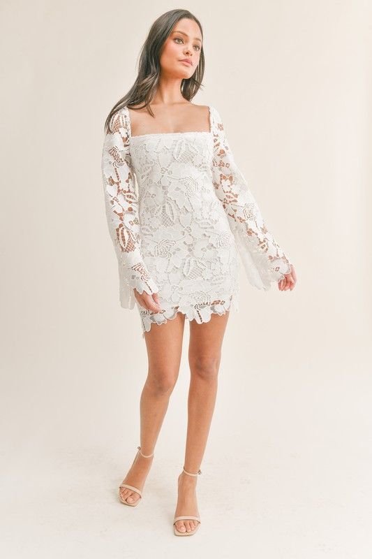 Destiny Long Sleeve Lace Dress Trendy and Tipsy