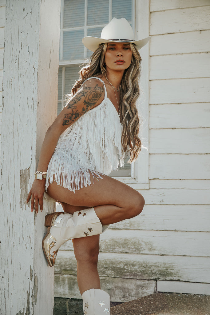 White cowboy clearance dress