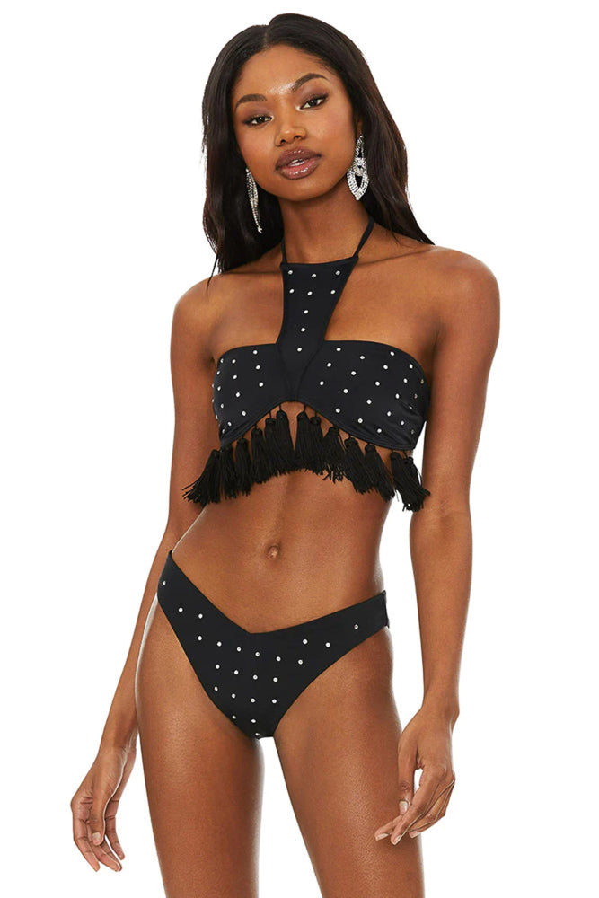 Beach Riot Vanessa Bottom Black Rhinestone Trendy and Tipsy