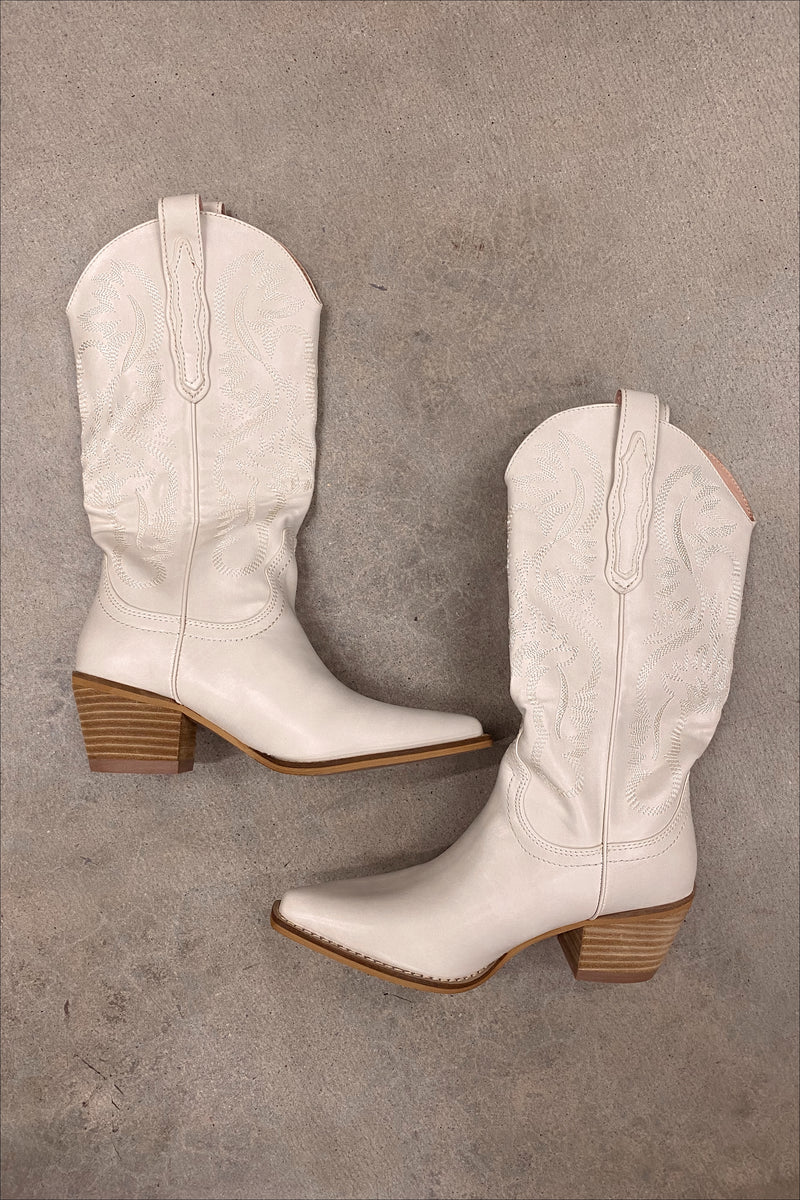 Western Cowgirl Boot - Cream