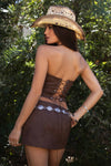 Rebecca Western Mini Skort: Brown