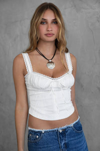 Tilla Corset Top: White