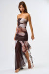Midnight Bloom Strapless Dress