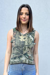 Camo Rhinestone Fringe Tank #4