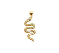 CZ Snake Charm Pendant