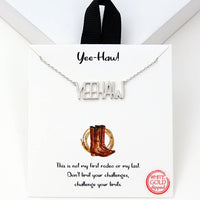 YeeHaw Pendant Necklace - Silver
