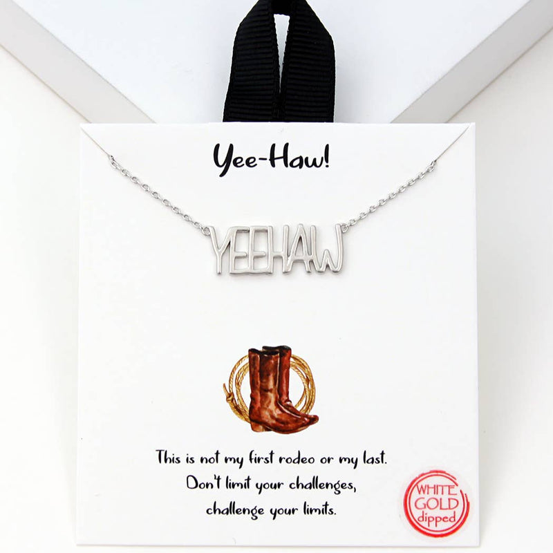 YeeHaw Pendant Necklace - Silver