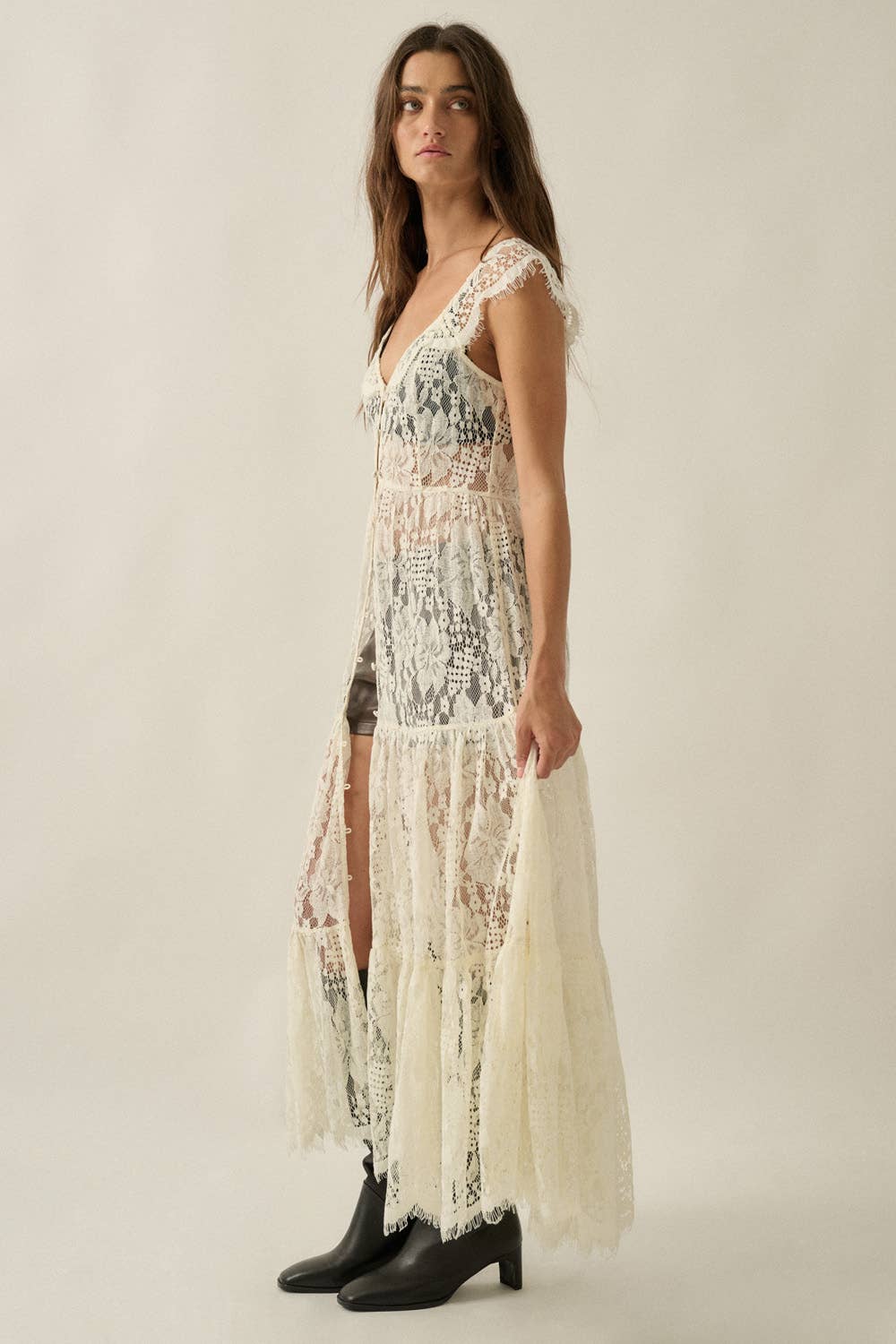 Desert Wildflower Lace Duster- Ivory