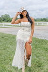 Amber Lace Maxi Skirt- Ivory