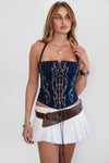 Raelynn Western Corset Top- Dark Denim