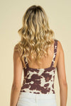 Cow Print Bodysuit- Brown