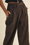 Leopard Print Track Pants