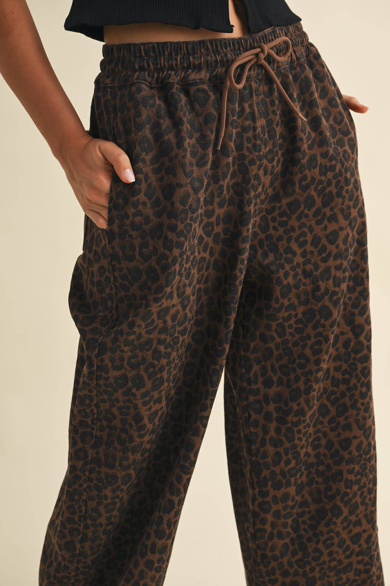 Leopard Print Track Pants