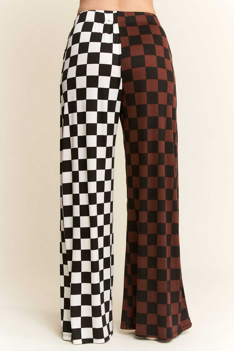SPLIT DECISION CHECKERED PANTS: Brown/Black /