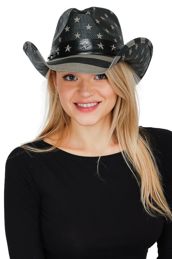Cowboy Hat - Flag Black