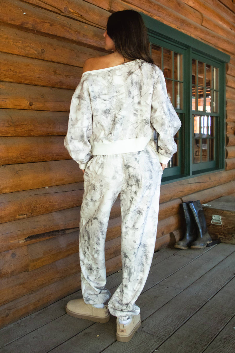 Avery Light Camo Off Shoulder Pullover