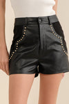 Brandy Faux Leather Shorts- Black