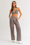 Party Girl Trousers - Tan/Silver Sparkle