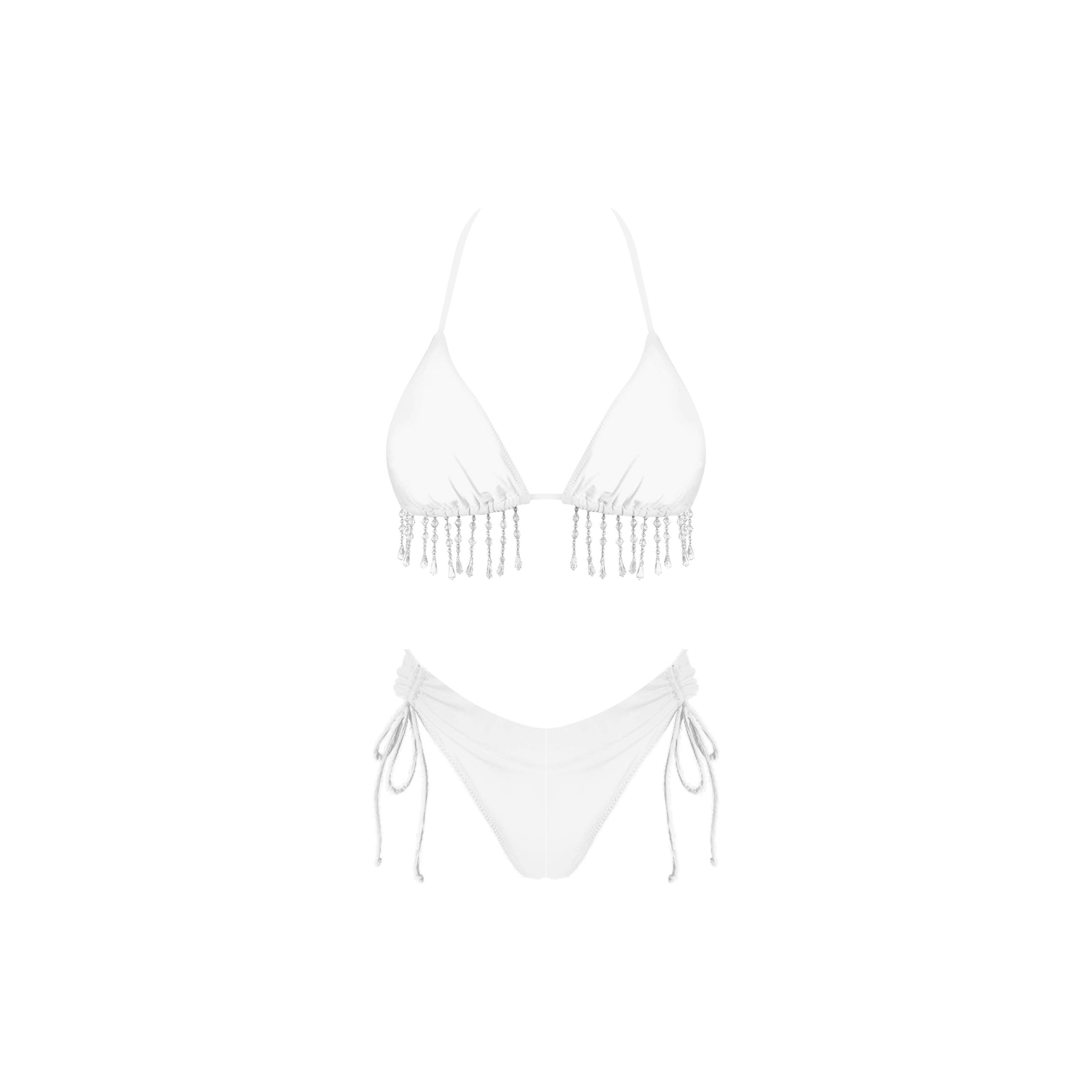 Pearl Drop Bikini Set: White