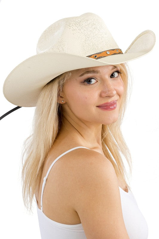 Vaquero Structured Cowboy Hat - White