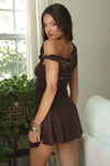Azalea Mini Dress: Brown