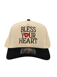 Bless Your Heart Hat- Black/Natural