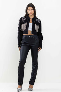 Dasha Denim Rhinestone Jacket