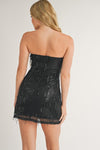Dolly Rhinestone Mini Dress- Black