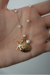 By the Shore Necklace Shell and Star Pendan