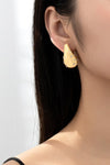 Rhinestone Teardrop Earrings - Gold