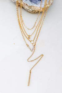 Layered Charm Necklace - Gold