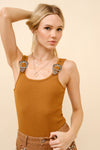 Rodeo Buckle Bodysuit - Camel