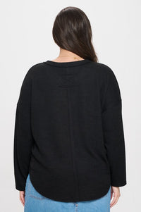 Knit Sweater Top-Black