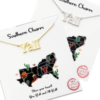 Y'all Pendant Necklace - Gold