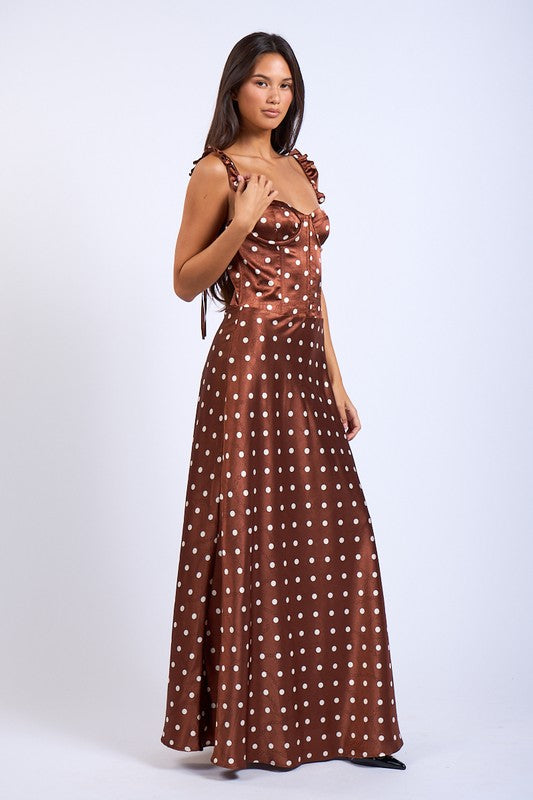 Rustic Charm Polka Dot Dress