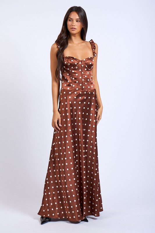 Rustic Charm Polka Dot Dress