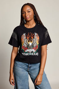 Legendary Eagle Rhinestone Fringe Tee