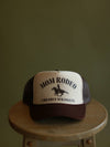 Mom Rodeo Trucker Hat: Brown/Cream
