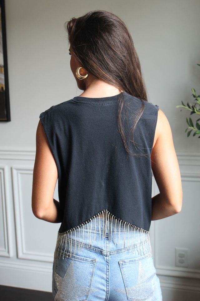 Rhinestone Fringe Tank