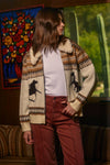 Wild Mustang Jacquard Zip Sweater