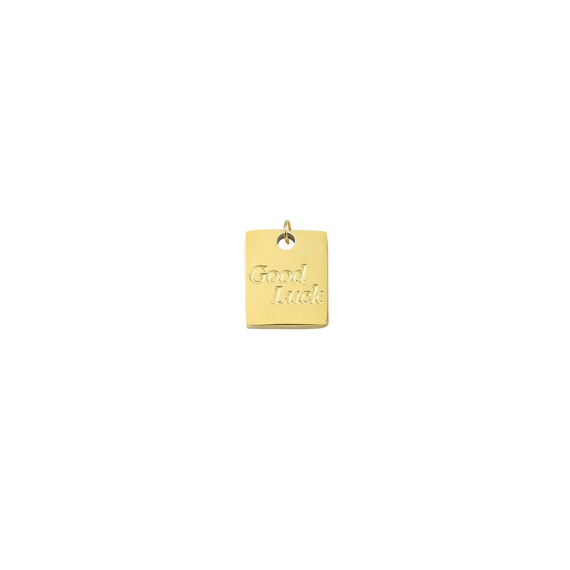 Gold Good Luck Square Charm