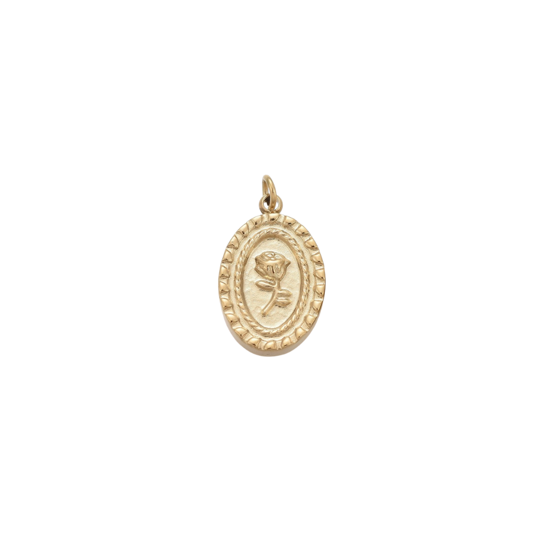 Gold Vintage Rose Charm
