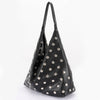 Studded Faux Leather Hobo Bag