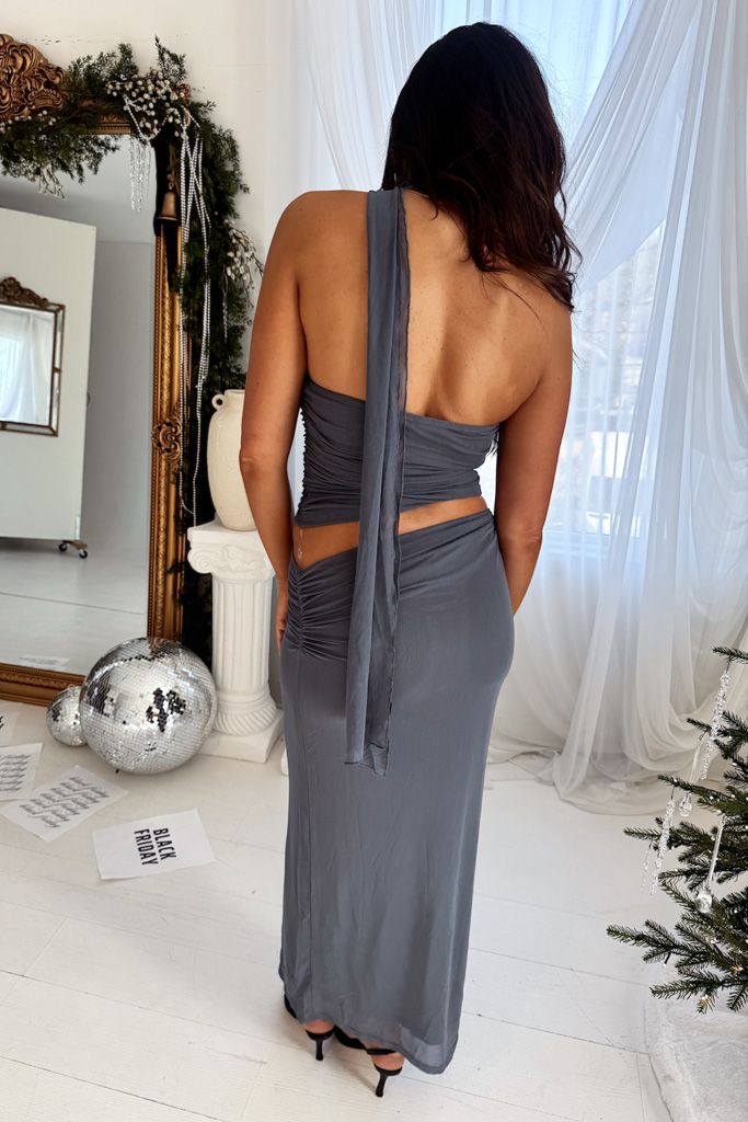 ember maxi dress Women's Ember Off-Shoulder Ribbon Maxi Dress XS/S/M/L/XL/Customize Black MEAN BLVD Black / M